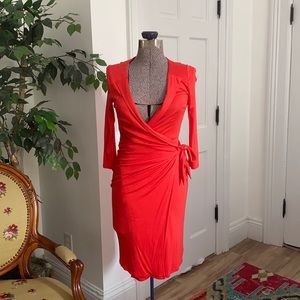 Ann Taylor Coral Wrap Dress